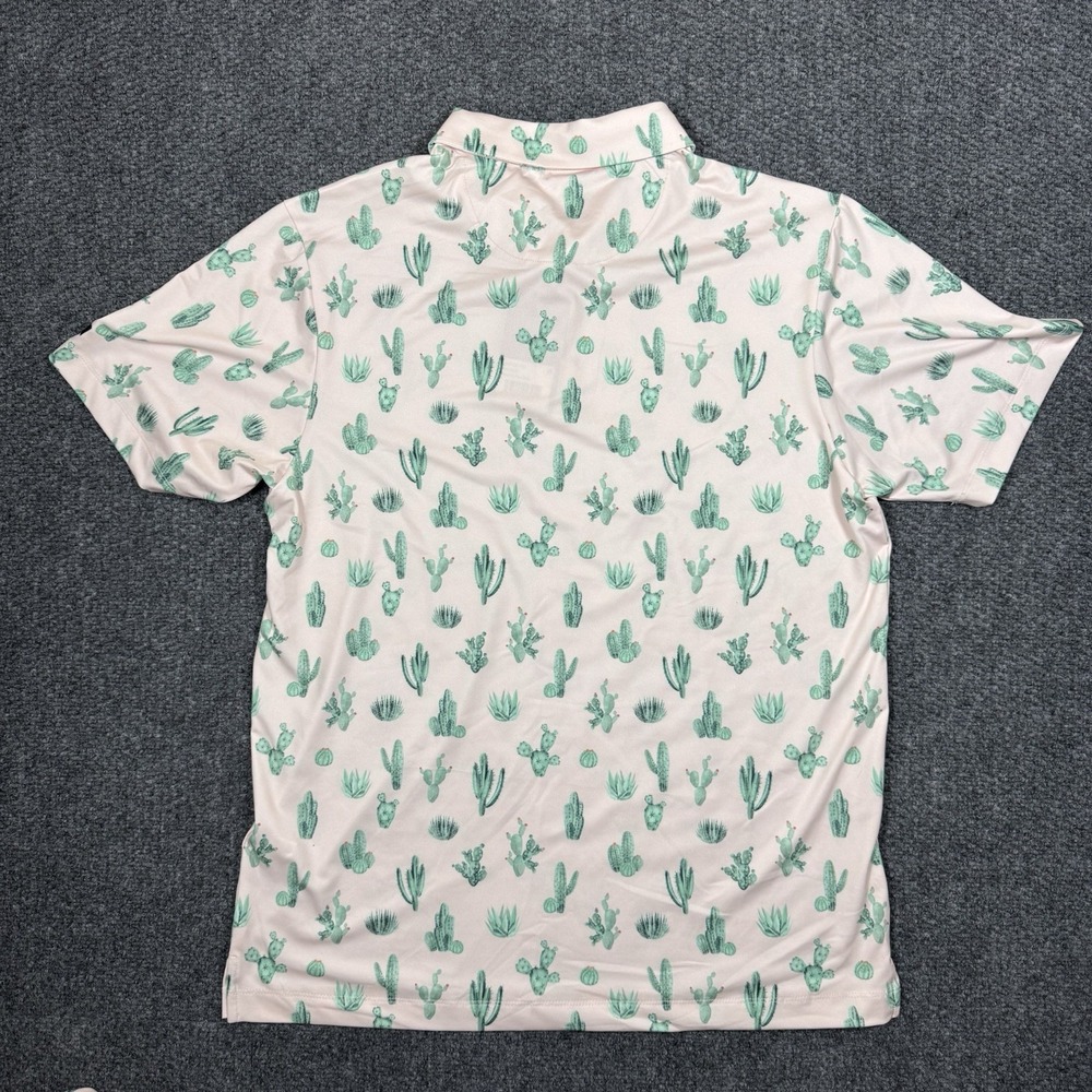 NWT Bad Birdie Thorn In Your Side peach Core Golf Polo Mens Size L $78 Cactus - Picture 4 of 8